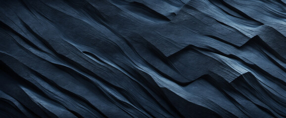 Abstract black stone background with copy space. Deep blue grunge background. Toned mountain texture. Blue grunge banner.