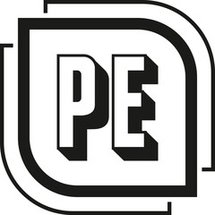 PE letter logo design on white background. PE logo. PE creative initials letter Monogram logo icon concept. PE letter design