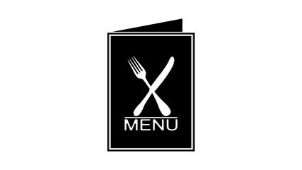 Restaurant menu symbol, black isolated silhouette