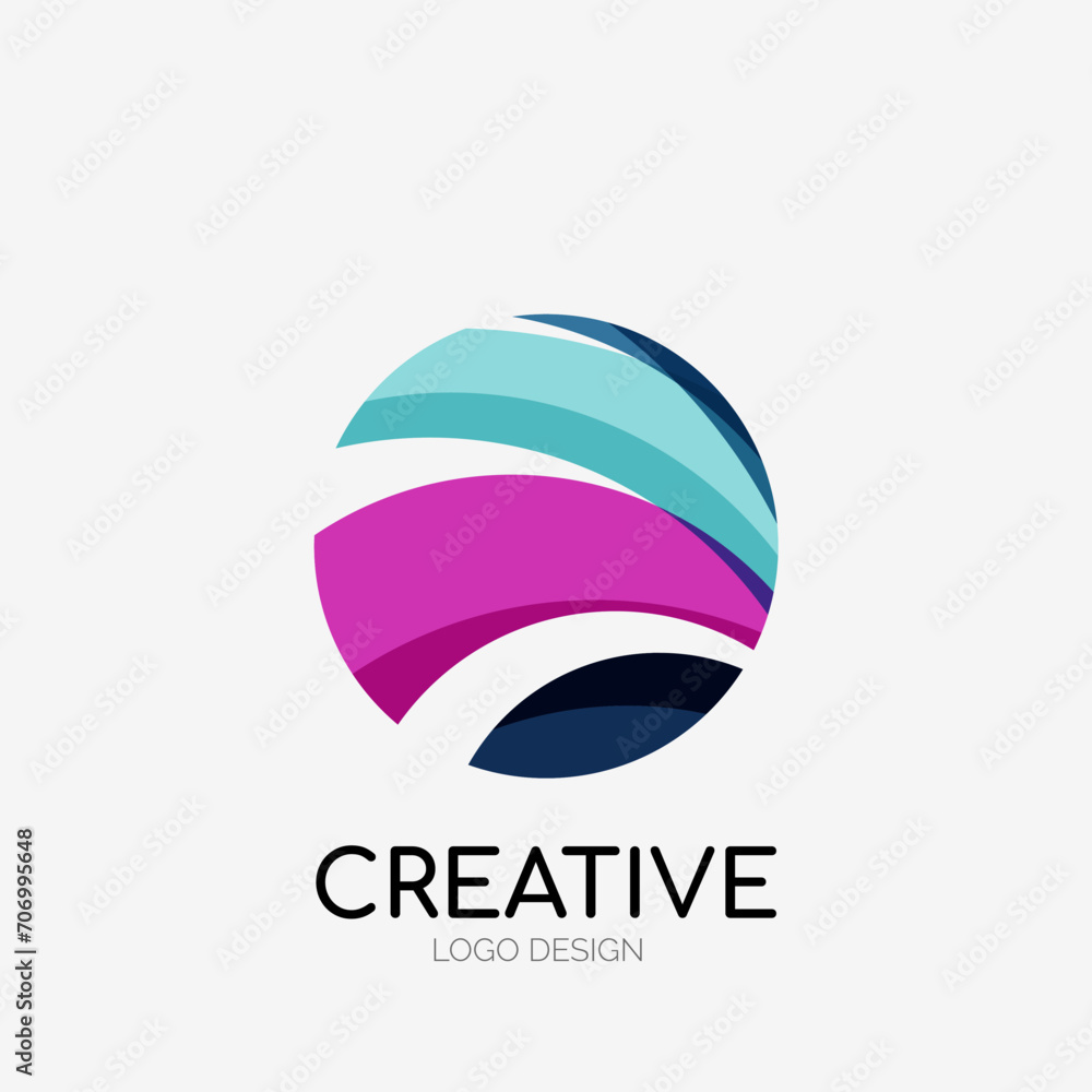 Poster Modern abstract logo design. Geometric vector art. Clean overlapping lines and abstract shapes. Perfect for modern brand