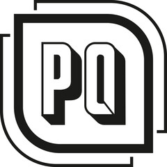 PQ letter logo design on white background. PQ logo. PQ creative initials letter Monogram logo icon concept. PQ letter design