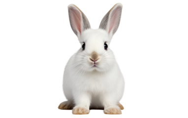 Elevating Aesthetics with a Stylish White Rabbit Sculpture on a White or Clear Surface PNG Transparent Background