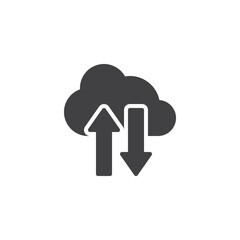 Cloud with arrows vector icon