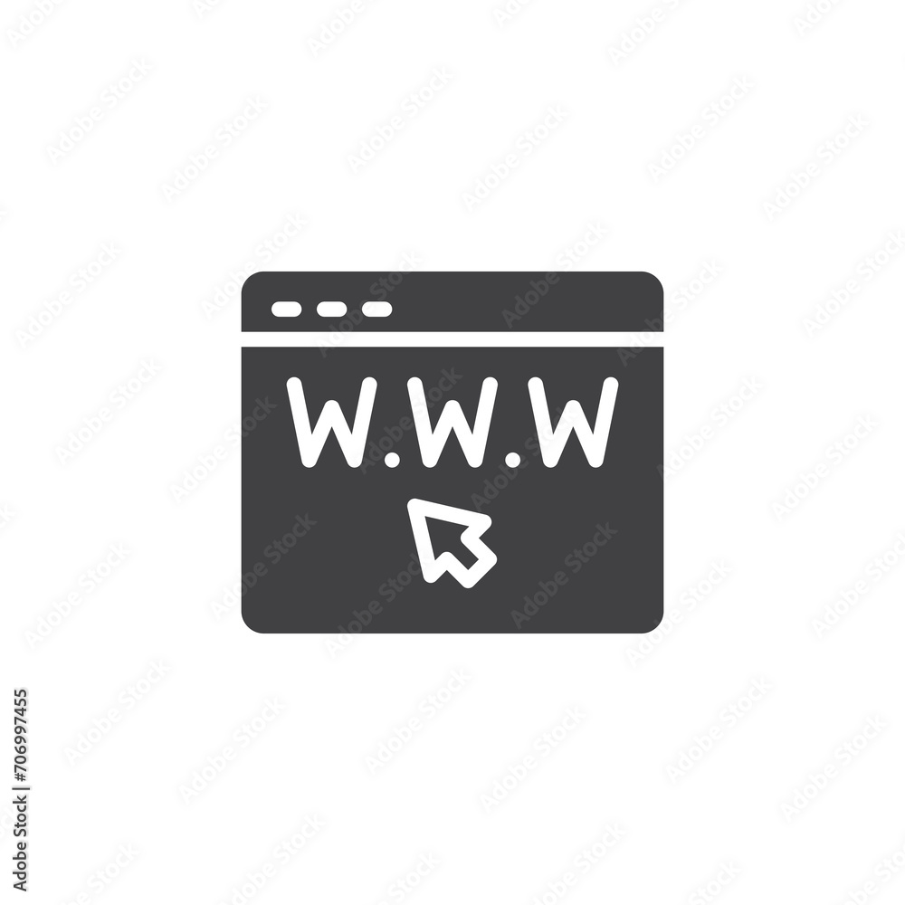 Poster web browser address vector icon