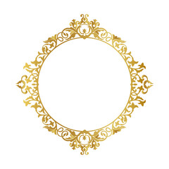 round golden frame, golden frame,  decorative frame, arabesque motif, Ornament gold,  islamic frame, golden frame vector