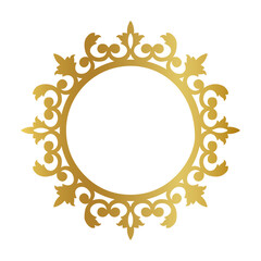 round golden frame, golden frame,  decorative frame, arabesque motif, Ornament gold,  islamic frame, golden frame vector