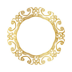 round golden frame, golden frame,  decorative frame, arabesque motif, Ornament gold,  islamic frame, golden frame vector