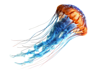 colorful jellyfish on isolated background