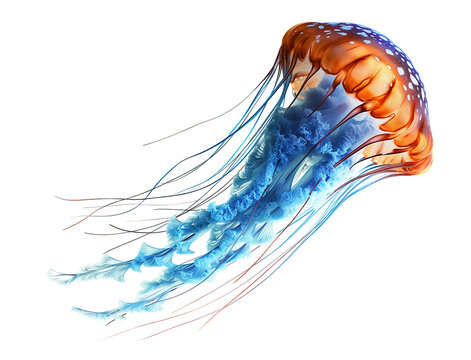 colorful jellyfish on isolated background