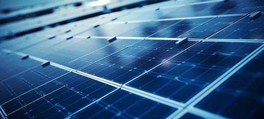 Foto op Canvas Solar power energy - Closeup of solar panels, pv, photovoltaics texture © Corri Seizinger