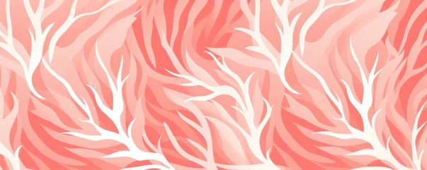 Fotobehang Coral repeated soft pastel color vector art line pattern  © Celina