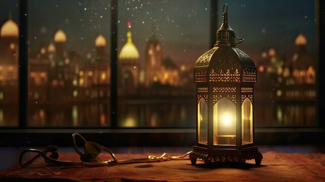 ramadan latern and candles