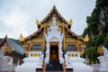 Beautiful temples in Thailand in the rainy season
