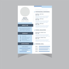 clean and modern resume portfolio or CV template