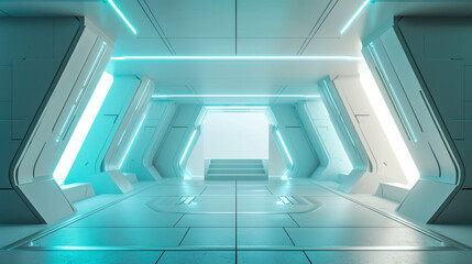 Abstract futuristic podium cyber background