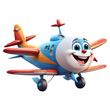 Cute Airplane mascot with happy face