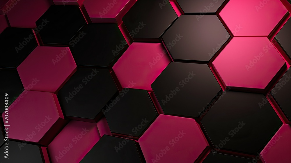 Aufkleber abstract 3d rendering of hexagons background, modern background design, 3d illustration of abstract 