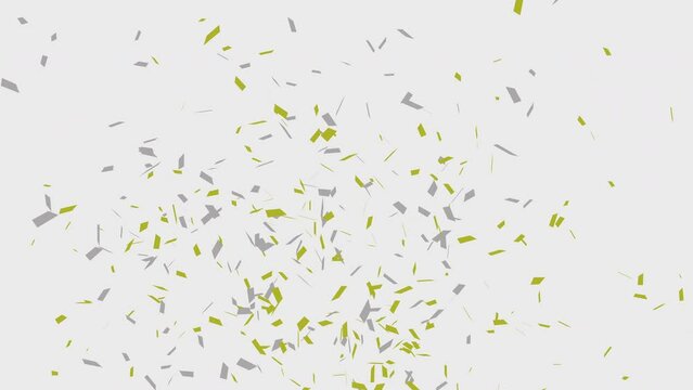 Burst of golden and silver confetti alpha matte and white bg