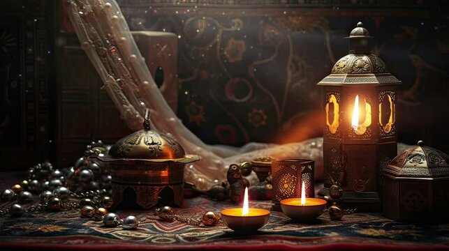 ramadan latern and candles