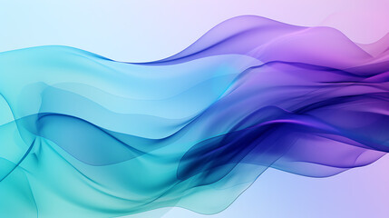 Chromatic Whirl, Abstract Blue, Mint, and Purple Background with Smoke Glitch