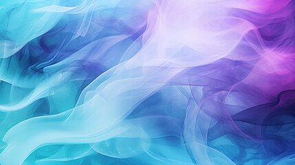 Chromatic Whirl, Abstract Blue, Mint, and Purple Background with Smoke Glitch