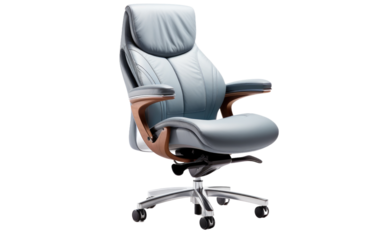 Chair with Lumbar Support, Elevating Comfort for Extended Sitting Sessions on a White or Clear Surface PNG Transparent Background
