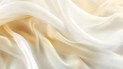 Obraz premium Golden elegance, delicate white and gold textile in soft Illumination