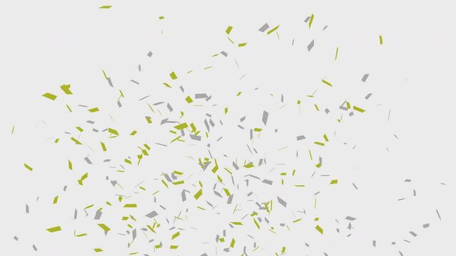Falling golden and silver confetti on a white background. alpha matte channel