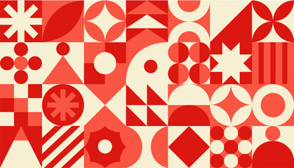 Geometric monochrome background. Trendy abstract swiss banner. Vector illustration © Elena