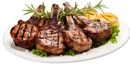 
grilled lamb chops png, savory meat, barbecue delight, lamb chops clipart, delicious dish, transparent background, culinary illustration, gourmet cuisine, flavorful grilled chops





