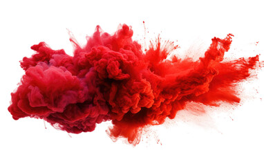 Fiery Red Powder Explosion, The Energy of a Dazzling Eruption on a White or Clear Surface PNG Transparent Background - obrazy, fototapety, plakaty
