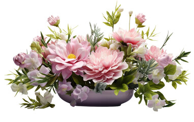 Floral Centerpieces for Garden, Transforming Outdoor Settings into Blooming Oases on a White or Clear Surface PNG Transparent Background