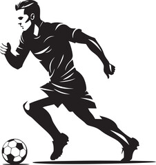 Fototapeta na wymiar KickMaster Soccer Iconic Symbol Touchdown Triumph Athlete Vector Logo