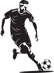 Fototapeta na wymiar AthleticAura Vector Athlete Emblem PlaymakerPulse Dynamic Football Symbol