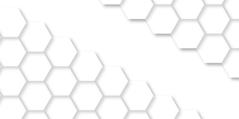 Abstract background with hexagons Background with hexagons. Abstract background with lines. white texture background. White surface with hexagonal light rays . - obrazy, fototapety, plakaty