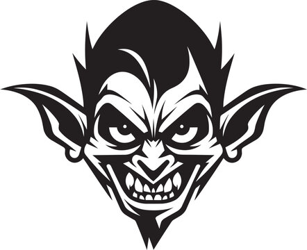 Malevolent Minion Cartoon Iconic Design Grimace Gargoyle Evil Goblin Logo