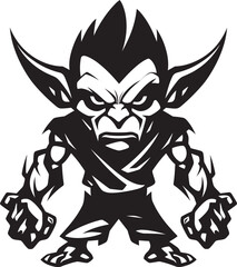 Grimace Gargoyle Evil Goblin Logo Nefarious Imp Dynamic Goblin Emblem