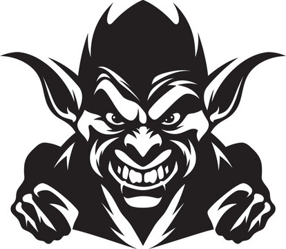 Sinister Schemer Full Body Goblin Symbol Malevolent Minion Cartoon Iconic Design