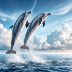 Fototapeta premium dolphin in the sea