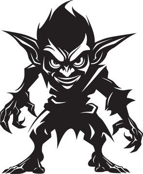 Malevolent Minion Dynamic Goblin Vector Grim Goblin Glory Full Body Vector Emblem