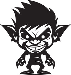 SinisterSprite Full Body Goblin Emblem WickedWhimsy Evil Goblin Vector