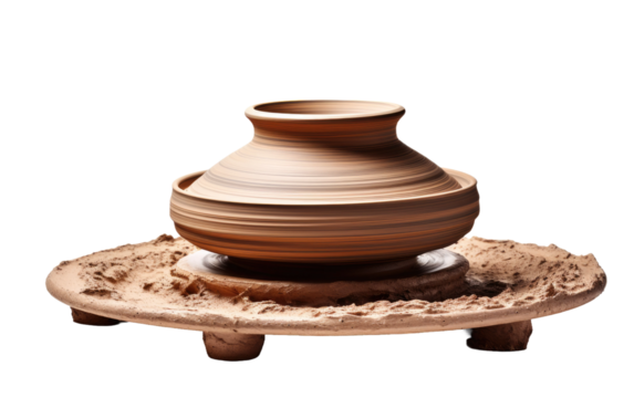 Pottery Wheel for Clay, Creating a Whirlwind of Artistic Possibilities on a White or Clear Surface PNG Transparent Background