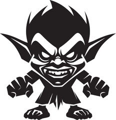 CreepyCreature Full Body Goblin Symbol DiabolicalDwarf Cartoon Evil Goblin