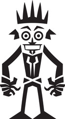 Fototapeta na wymiar Tribal Majesty Full Body Cartoon Emblem Savage Spirit Tribal Character Logo