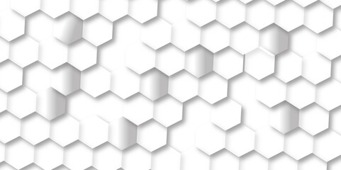 abstract background. Surface polygon pattern with glowing hexagon paper texture and futuristic business. Luxury honeycomb grid White Pattern.