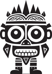 Tribal Majesty Full Body Cartoon Emblem Savage Spirit Tribal Character Logo