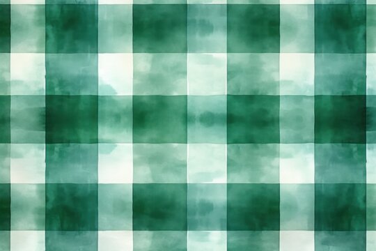 Emerald vintage checkered watercolor background.