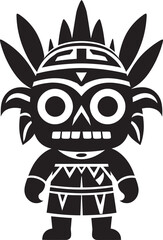 Wild Wanderer Tribal Vector Symbol Tribal Majesty Full Body Cartoon Emblem