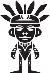 Wild Wanderer Tribal Vector Symbol Tribal Majesty Full Body Cartoon Emblem