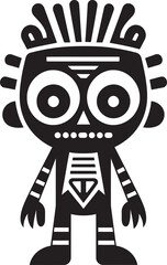 Ancient Animus Vector Cartoon Icon Wild Wanderer Tribal Vector Symbol